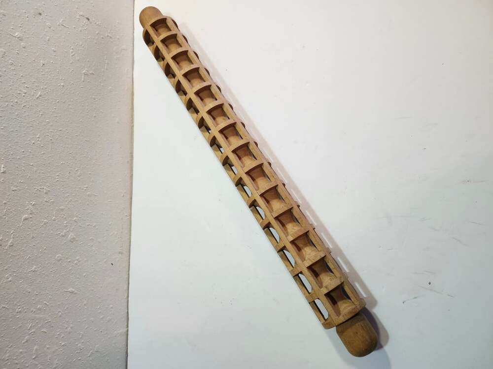 Vintage Wooden Spindle Lattice Rolling Pin